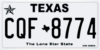 TX license plate CQF8774