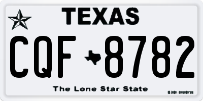 TX license plate CQF8782