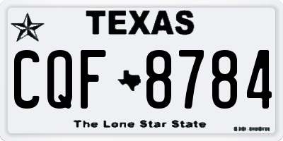 TX license plate CQF8784