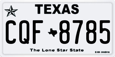 TX license plate CQF8785
