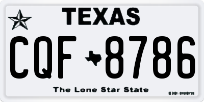 TX license plate CQF8786