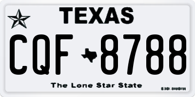 TX license plate CQF8788