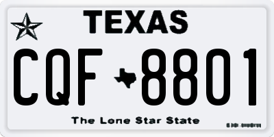 TX license plate CQF8801
