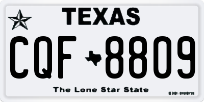 TX license plate CQF8809