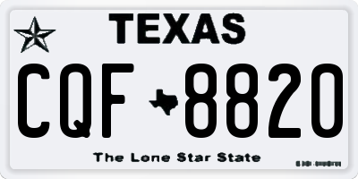 TX license plate CQF8820