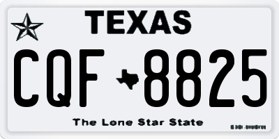 TX license plate CQF8825