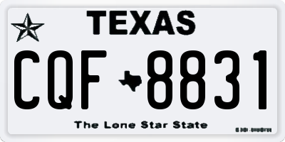 TX license plate CQF8831
