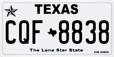TX license plate CQF8838
