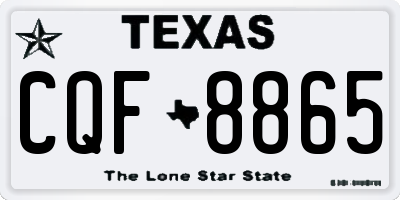 TX license plate CQF8865