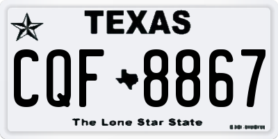 TX license plate CQF8867
