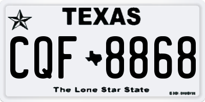TX license plate CQF8868