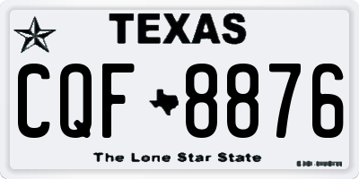 TX license plate CQF8876