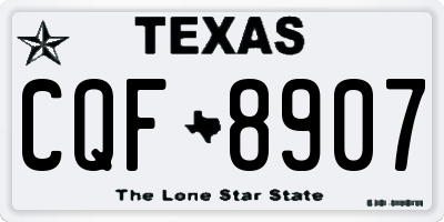 TX license plate CQF8907