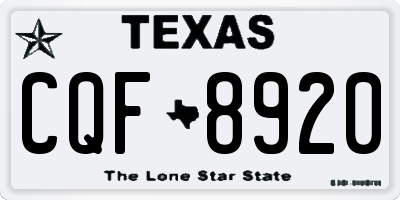 TX license plate CQF8920