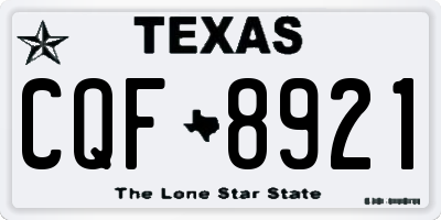 TX license plate CQF8921
