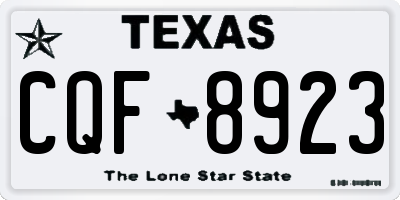 TX license plate CQF8923