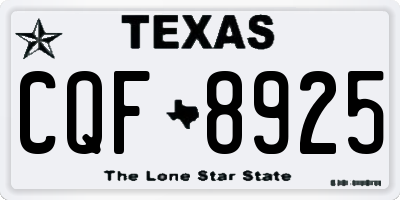 TX license plate CQF8925