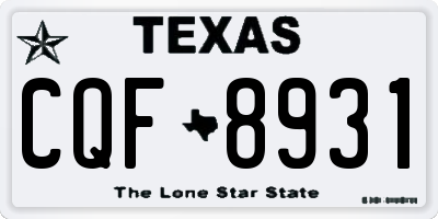 TX license plate CQF8931