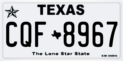 TX license plate CQF8967