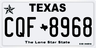TX license plate CQF8968
