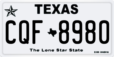TX license plate CQF8980