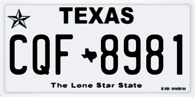 TX license plate CQF8981