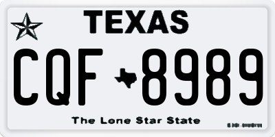 TX license plate CQF8989