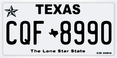 TX license plate CQF8990