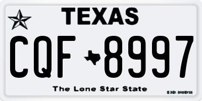 TX license plate CQF8997