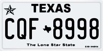 TX license plate CQF8998