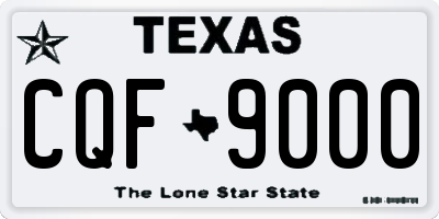 TX license plate CQF9000