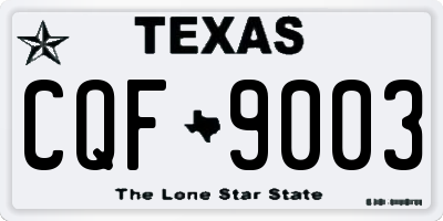 TX license plate CQF9003