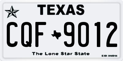 TX license plate CQF9012