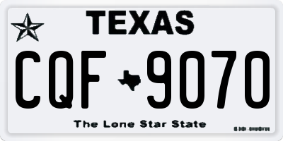 TX license plate CQF9070