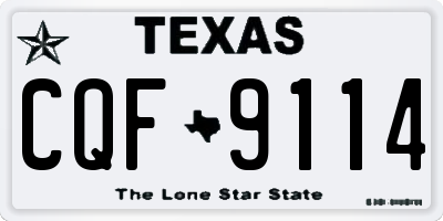 TX license plate CQF9114