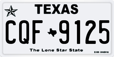 TX license plate CQF9125