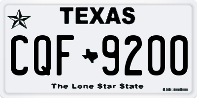 TX license plate CQF9200