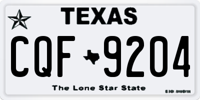 TX license plate CQF9204