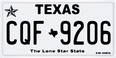 TX license plate CQF9206