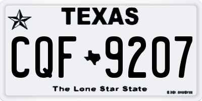 TX license plate CQF9207