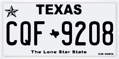 TX license plate CQF9208