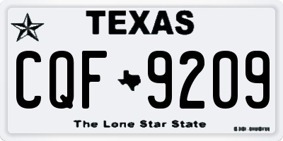 TX license plate CQF9209