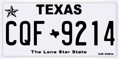 TX license plate CQF9214