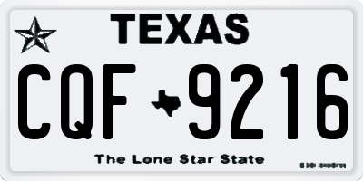 TX license plate CQF9216