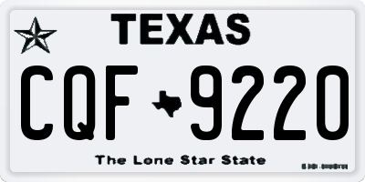 TX license plate CQF9220