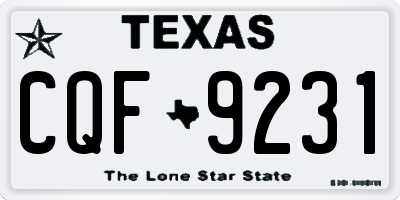 TX license plate CQF9231