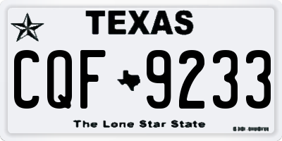TX license plate CQF9233