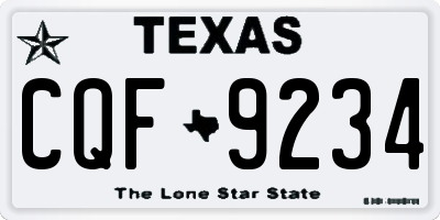 TX license plate CQF9234