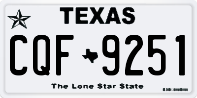 TX license plate CQF9251