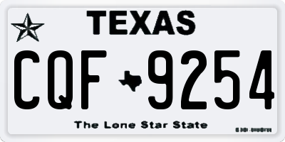 TX license plate CQF9254